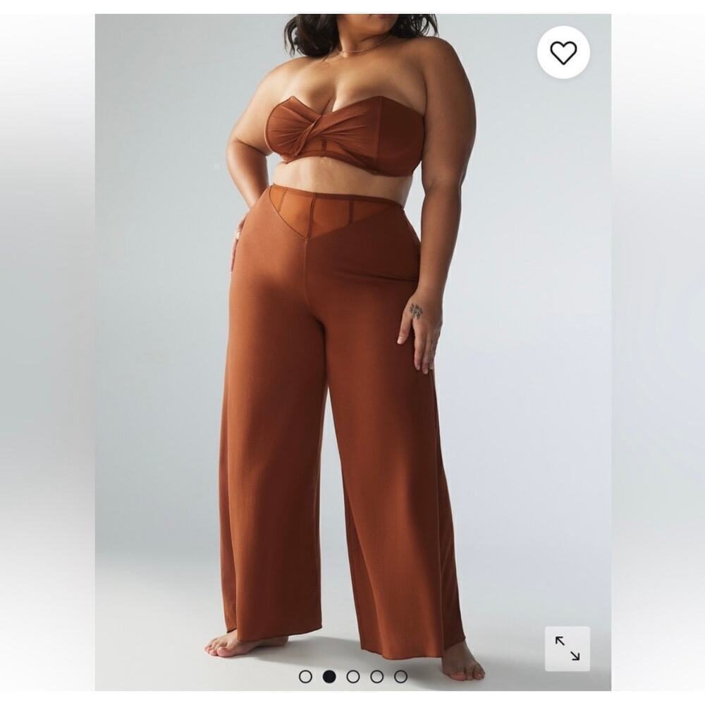 Savage x Fenty Aqua Hour Wide Leg Pant in Cookie Brown 2X NWT‎